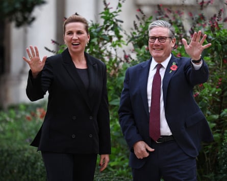 Keir Starmer greets Denmark’s prime minister Mette Frederiksen