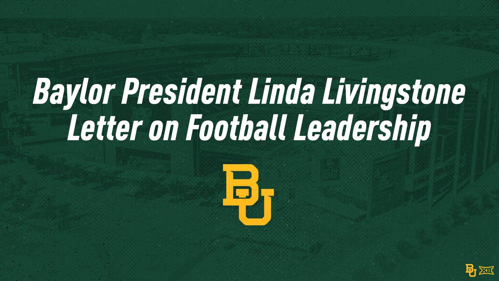 Graphic that says "Message from Linda A. Livingstone, Ph.D. with a BU logo