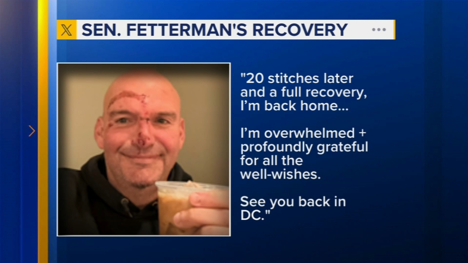 Sen. John Fetterman released from hospital after fall