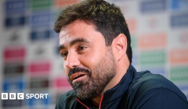 Vitor Matos answering questions at his first news conference as Swansea City head coach