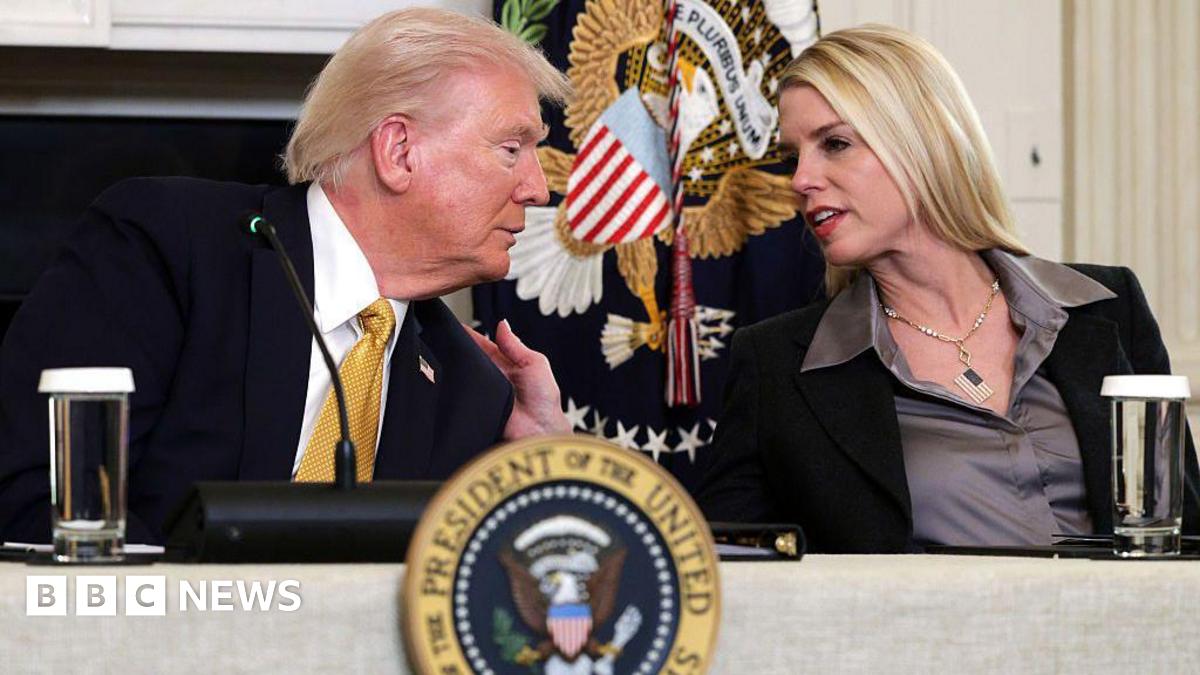 File photo of Trump speaking with Pam Bondi