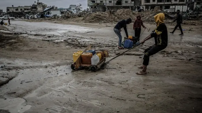 Gaza's civil defence warns of heavy storms amid a shortage in aid and fuel