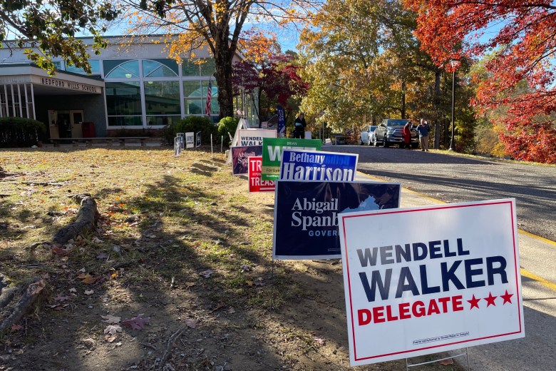 Cmpaign signs at the Bedford Hills precinct in Lynchburg. Photo by Matt Busse.