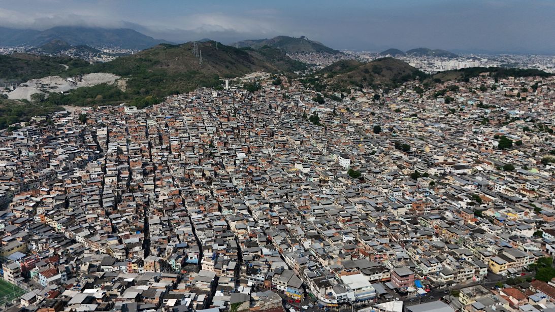 A drone view of Complexa da Penha in Rio de Janeiro, Brazil, on November 4.