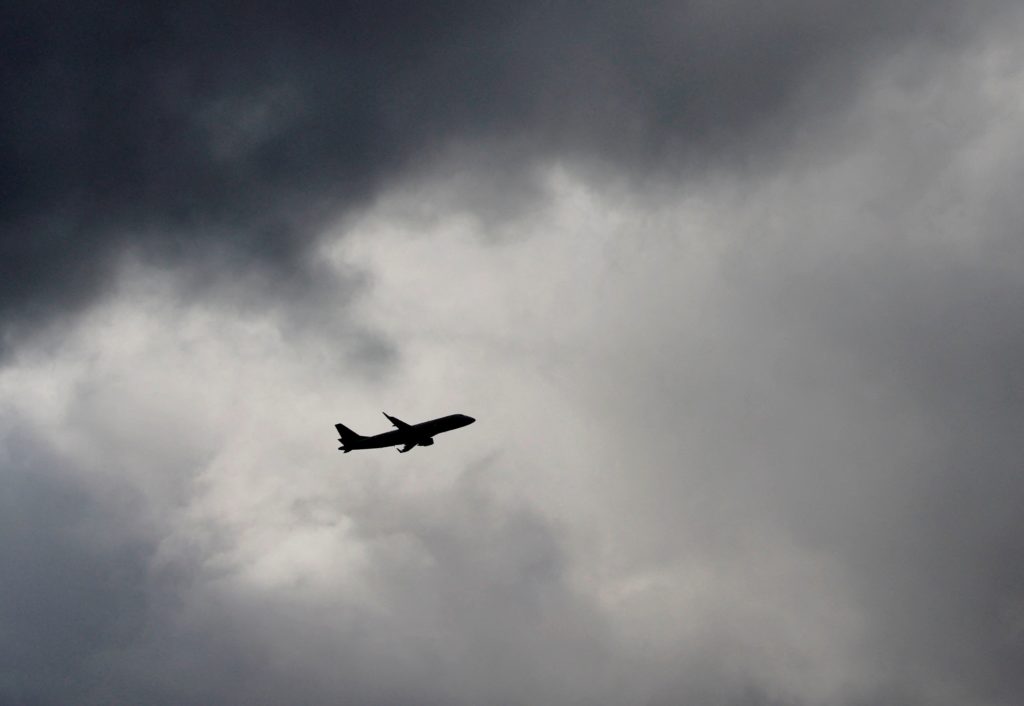 Flights leave Logan airport in Boston