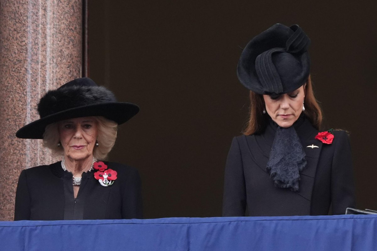 The Queen and the Princess of Wales attend the Remembrance Sunday service at the Cenotaph in London on November 9, 2025 (Jonathan Brady/PA Images/Alamy)