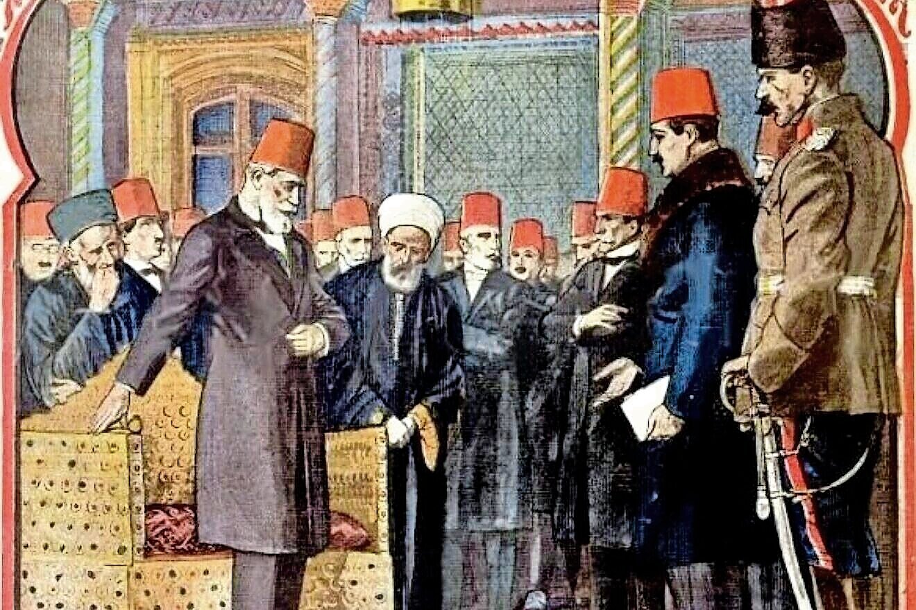 Illustration depicting the &ldquo;Abolition of the Caliphate, The Last Caliph.&rdquo; March 16, 1924.