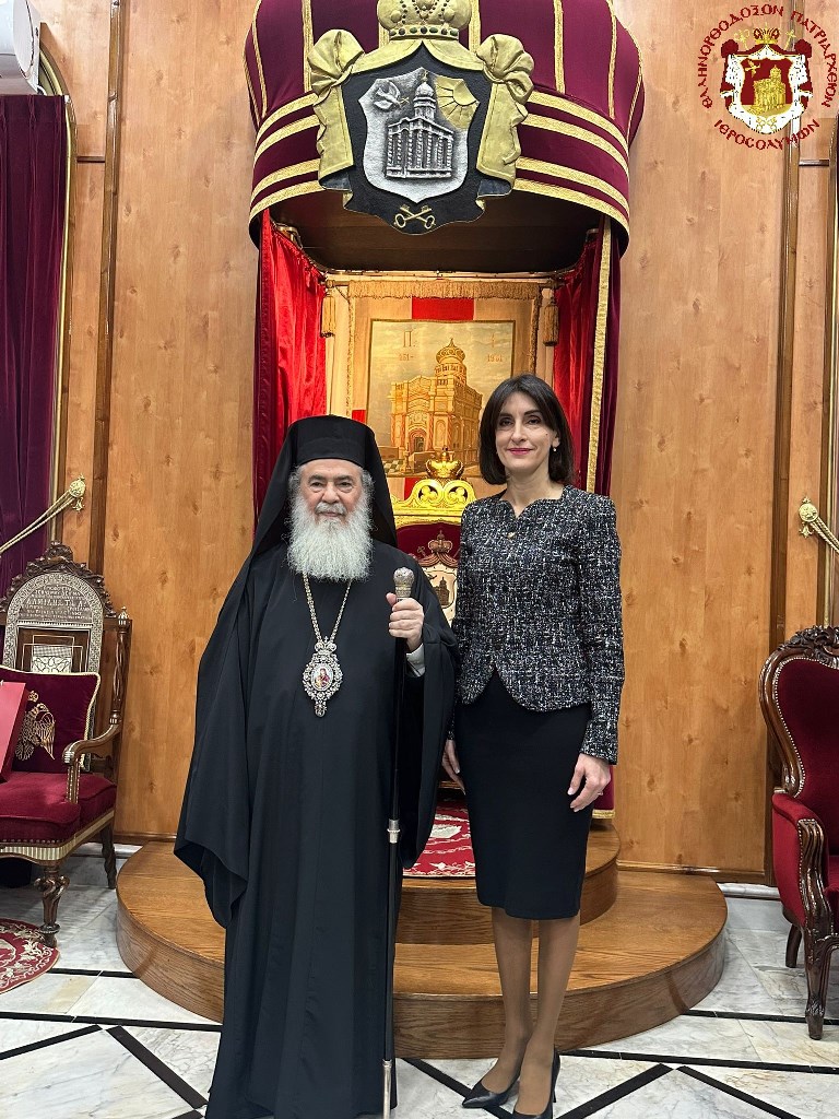HIS BEATITUDE THEOPHILOS III RECEIVES THE GEORGIAN MINISTER OF FOREIGN AFFAIRS IN JERUSALEM - Jerusalem Patriarchate