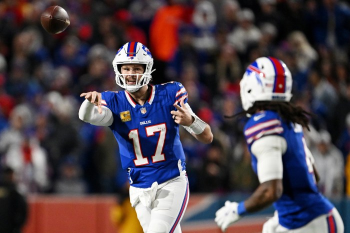 Josh Allen throws the ball
