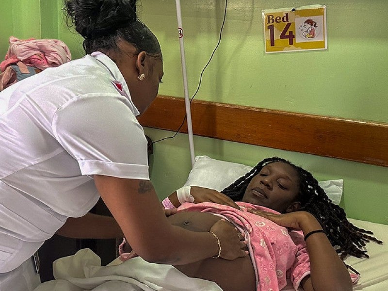 pregnant woman receives examination