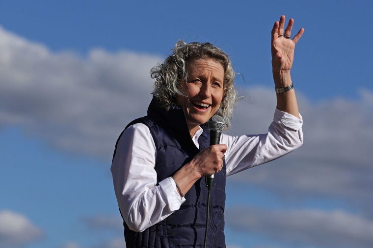 Jen Kiggans campaigns for Congress on Oct. 27, 2022 in Smithfield, Va.