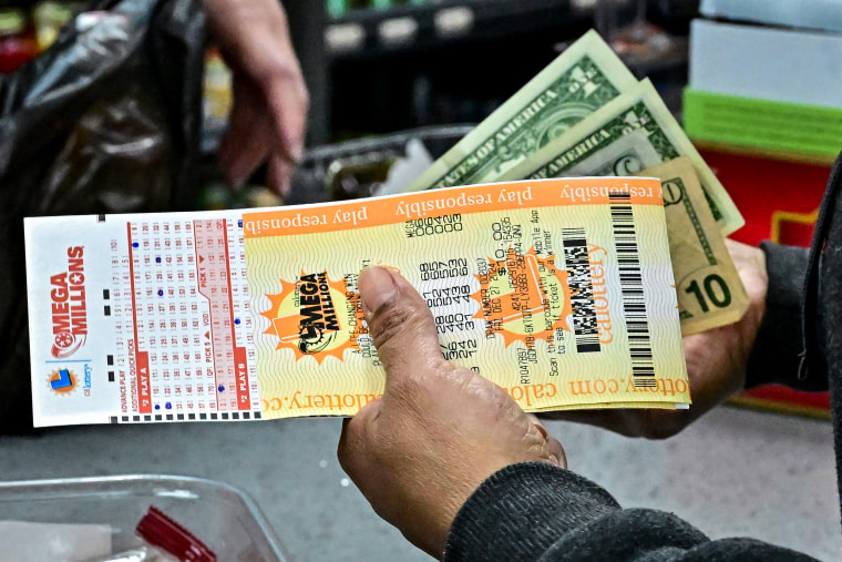 Lottery tickets for the Mega Millions lottery.