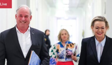 Andrew Hastie says Liberals should force double dissolution if they win after party room meeting; Sussan Ley’s leadership on the line; Michaelia Cash, Melissa McIntosh propose dumping net zero