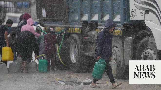 Drenched and displaced: Gazans living in tents face winter downpours