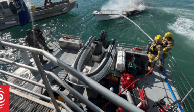 Launch catches fire on Auckland's Hauraki Gulf