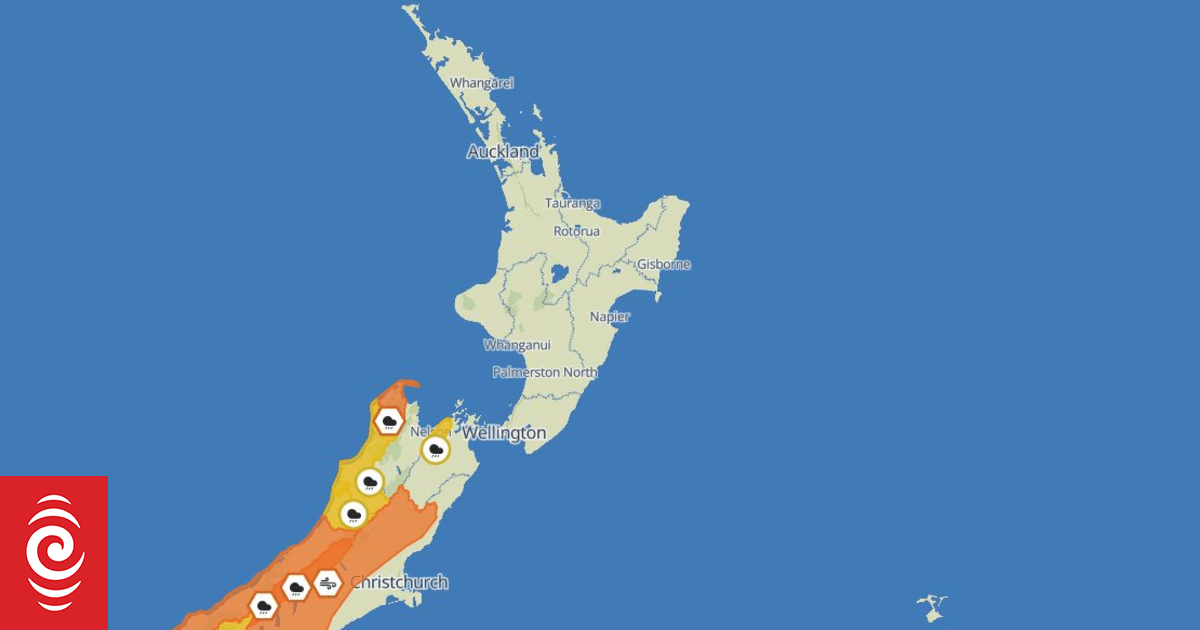 South Island weather: Heat alerts canned, orange heavy rain warnings issued