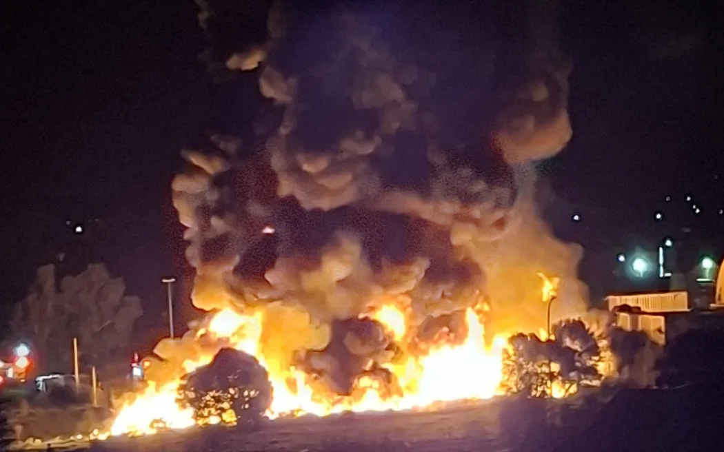 More than 60 firefighters tackled a blaze at Waiuku recycling  facility on 24 November 2025.