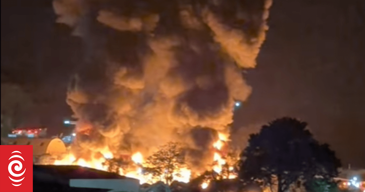 Dozens of firefighters tackle blaze at Waiuku recyling facility, six shipping containers alight
