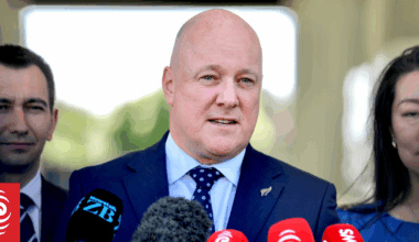 Watch: Prime Minister Christopher Luxon speaks to media after NZ First, ACT stoush