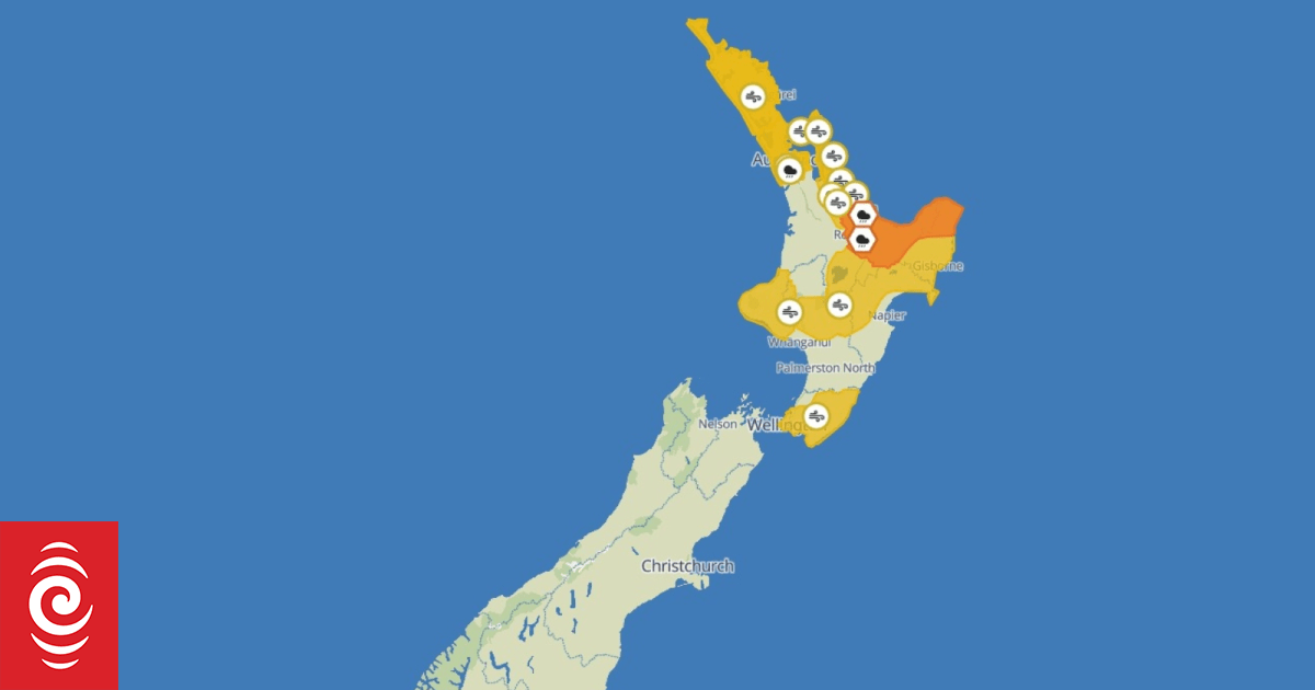 Weather: Heavy rain warning for Bay of Plenty, wind, rain watches across North Island