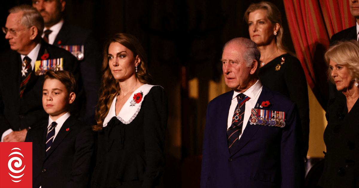 Britain's Prince George attends tribute event for fallen soldiers