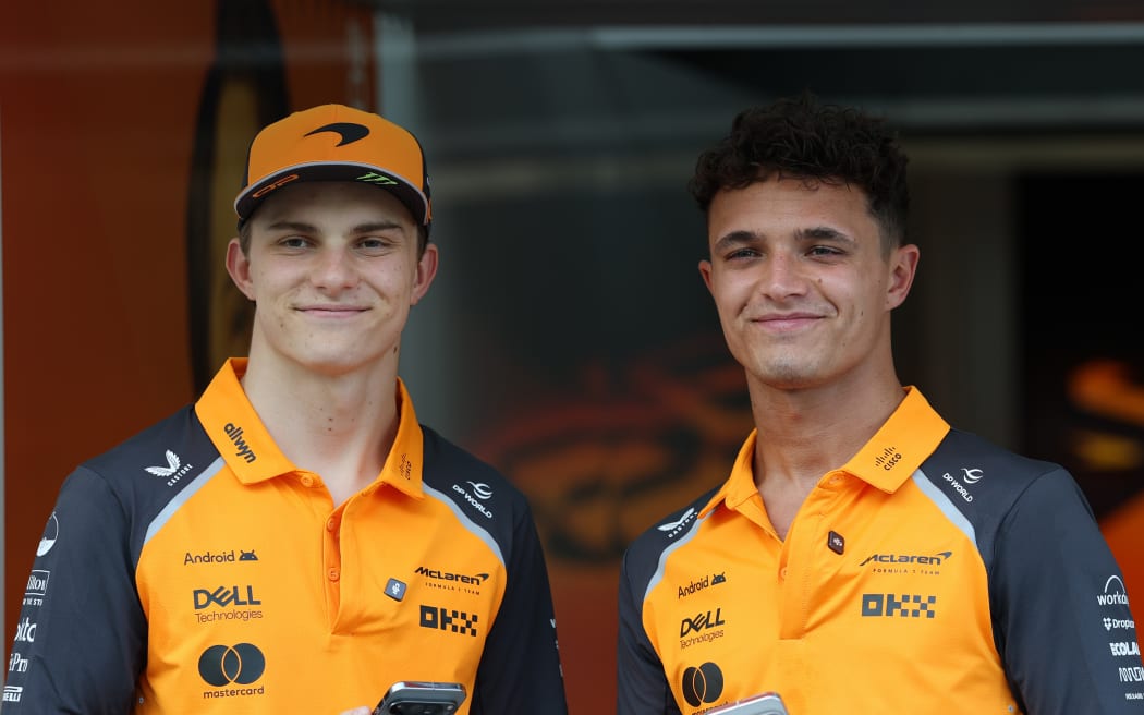 McLaren F1 drivers Oscar Piastri and Lando Norris, 2025.