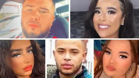 Social media Shane Loughlin, Eve Smith, Sophie Russon, Rafel Jeanne and Darcy Ross (clockwise from top left) 