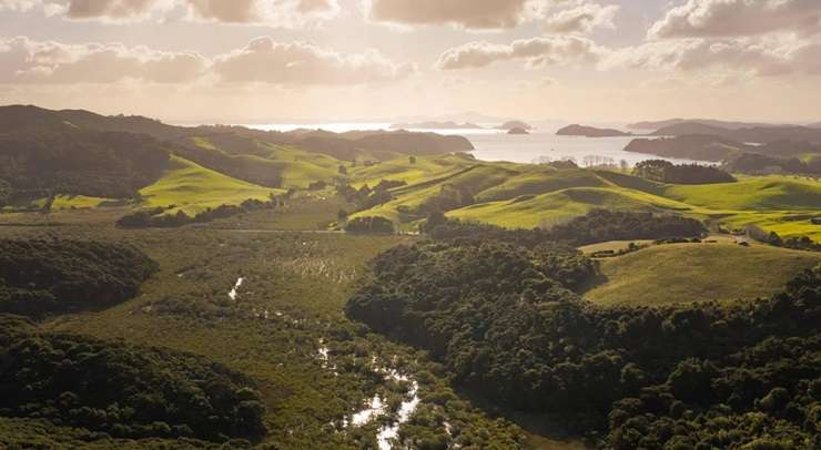 Manawaora in the Bay of Islands is attracting wealthy foreign buyers. The main residence sits high on the Karaka Point headland and was conceived by the owner and detailed by Italian architect Misa Poggi. Photo / Supplied