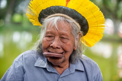 Raoni Metuktire attends Cop30 in Belem, Brazil.