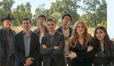 (From left) Woody Harrelson, Jesse Eisenberg, Dominic Sessa, Dave Franco, Justice Smith, Isla Fisher and Ariana Greenblatt in Now You See Me: Now You Don't.