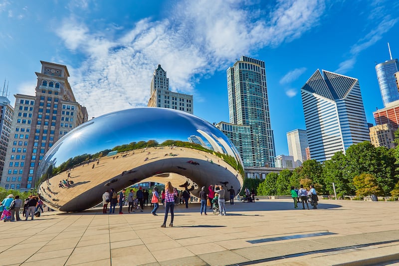Cloud Gate is a public sculpture in Chicago, also commonly know as 'The Bean'. Photograph: Getty Images
