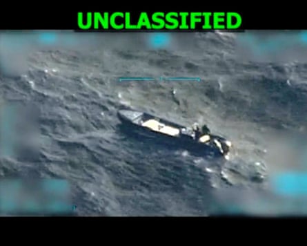 An image released in September by Donald Trump on Truth Social allegedly showing drug traffickers before they were killed with an airstrike.