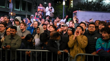 'A historic moment': New Yorkers react to Zohran Mamdani's victory – video