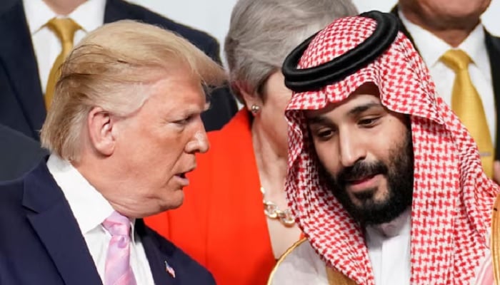 US President Donald Trump speaks with Saudi Arabia’s Crown Prince Mohammed bin Salman at the G20 leaders summit in Osaka, Japan, June 28, 2019. — Reuters