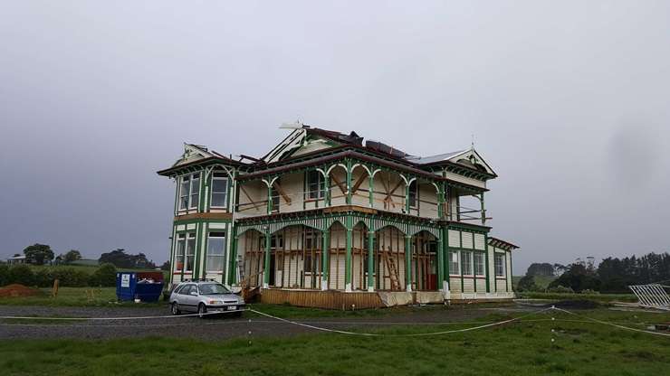 Huntly House, at 111 Wharf Road, in Clarks Beach, Franklin, started life in Palmerston North. Photo / Supplied