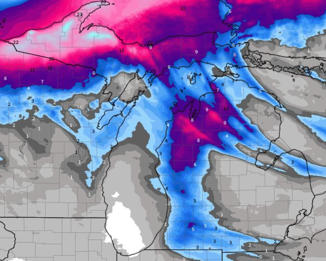Winter Storm Watch expands into Lower Michigan, now 16 counties including Traverse City, Cadillac