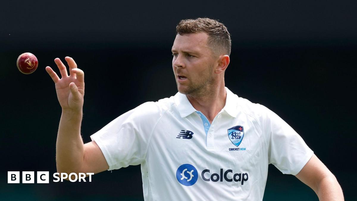 Josh Hazlewood catches the ball while playing for New South Wales