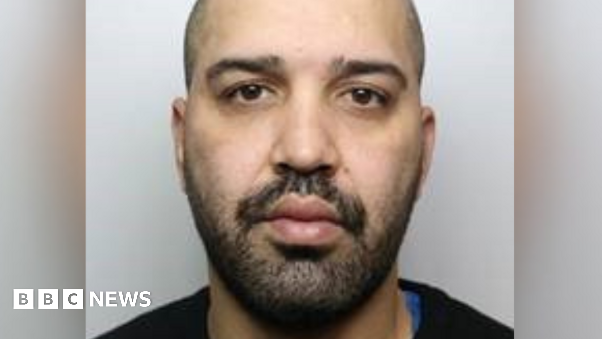 A mugshot of Mofrad on a grey background.