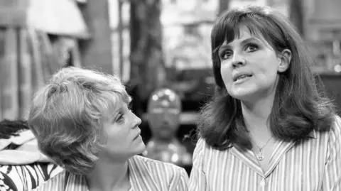 Polly James as Beryl and Pauline Collins as Dawn in The Liver Birds in 1969