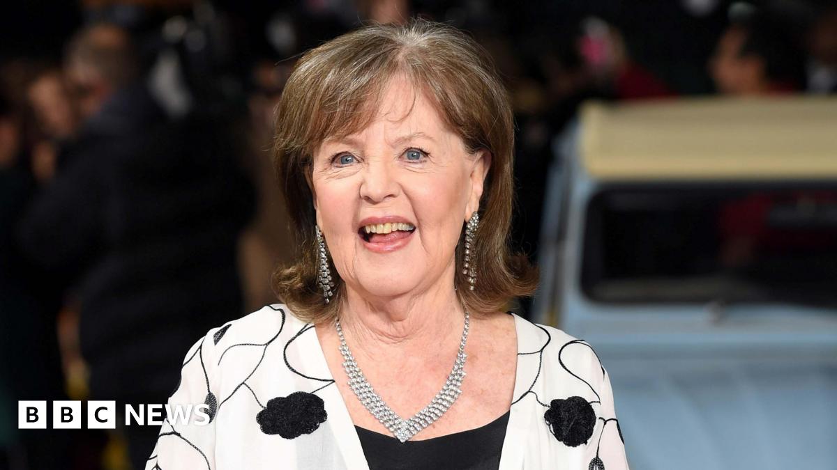 Pauline Collins pictured in 2017, she is wearing a black and white blouse