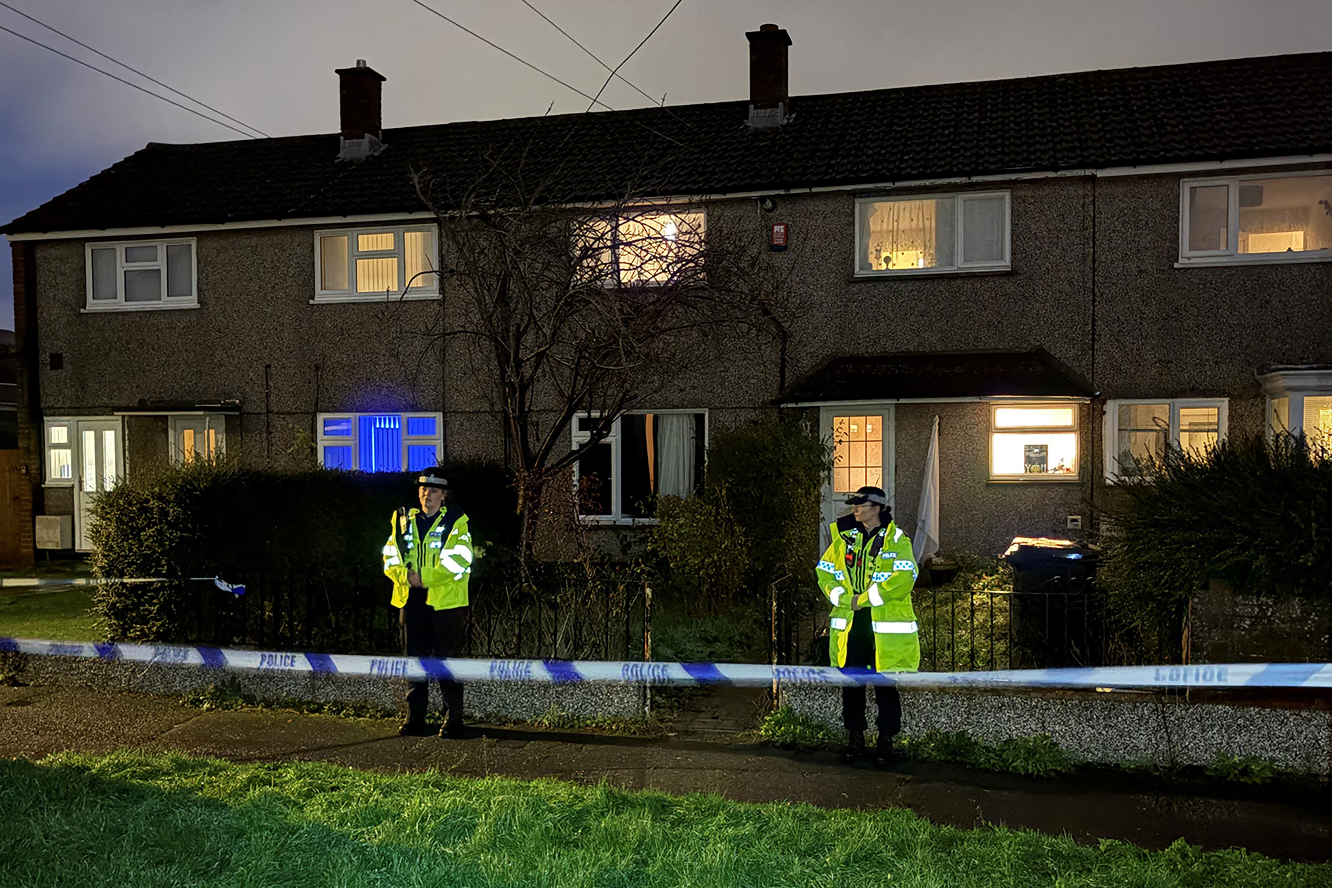 Police at the scene in Moredon, Swindon (Rod Minchin/PA)