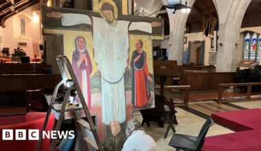 Restoration of 10ft Jesus painting found in Cornish barn begins