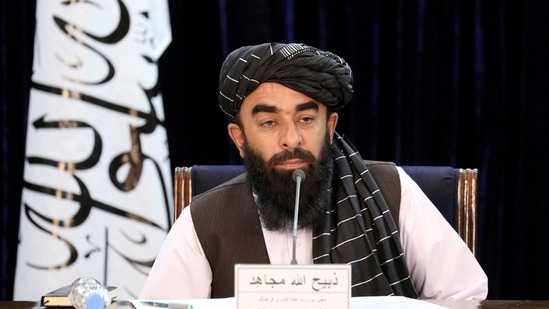 FILE PHOTO: Taliban spokesman Zabihullah Mujahid speaks during a news conference in Kabul, Afghanistan November 10, 2021. REUTERS/Ali Khara/File Photo(REUTERS)