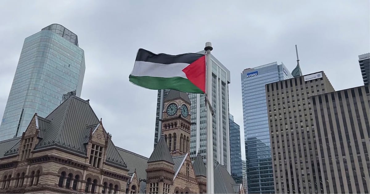 Man arrested at Toronto City Hall Palestinian flag raising