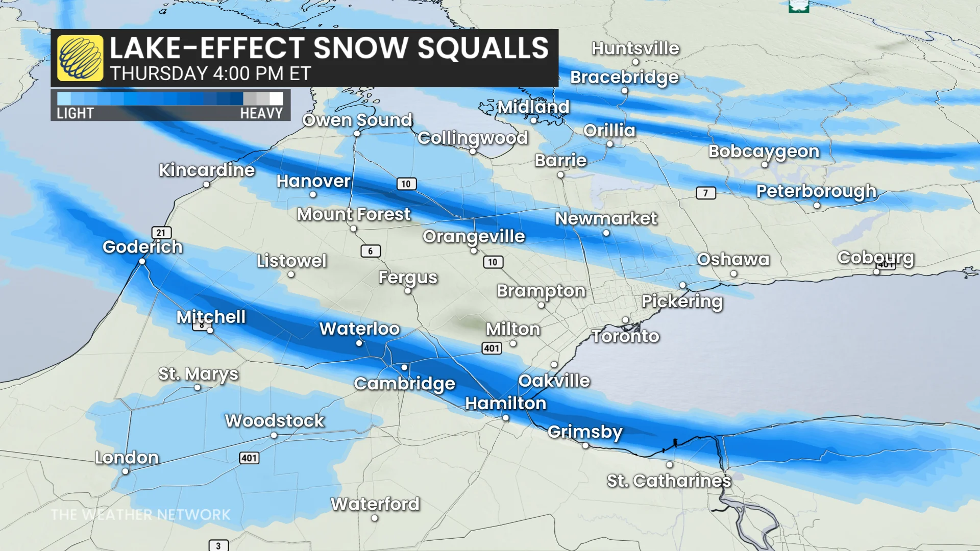 Baron - Thursday lake effect snow 4 pm southern Ontario - Nov 27