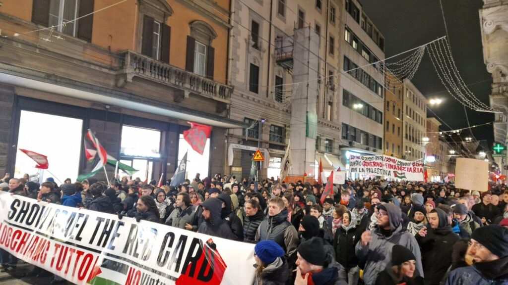 Demonstration in Bologna against Israeli crimes in Gaza