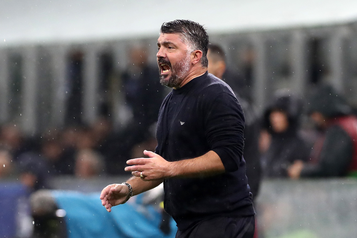 MILAN, ITALY - NOVEMBER 16: Gennaro Gattuso, Head Coach of Italy, issues instructions during the FIFA World Cup 2026 qualifier match between Italy and Norway at San Siro Stadium on November 16, 2025 in Milan, Italy. (Photo by Marco Luzzani/Getty Images)