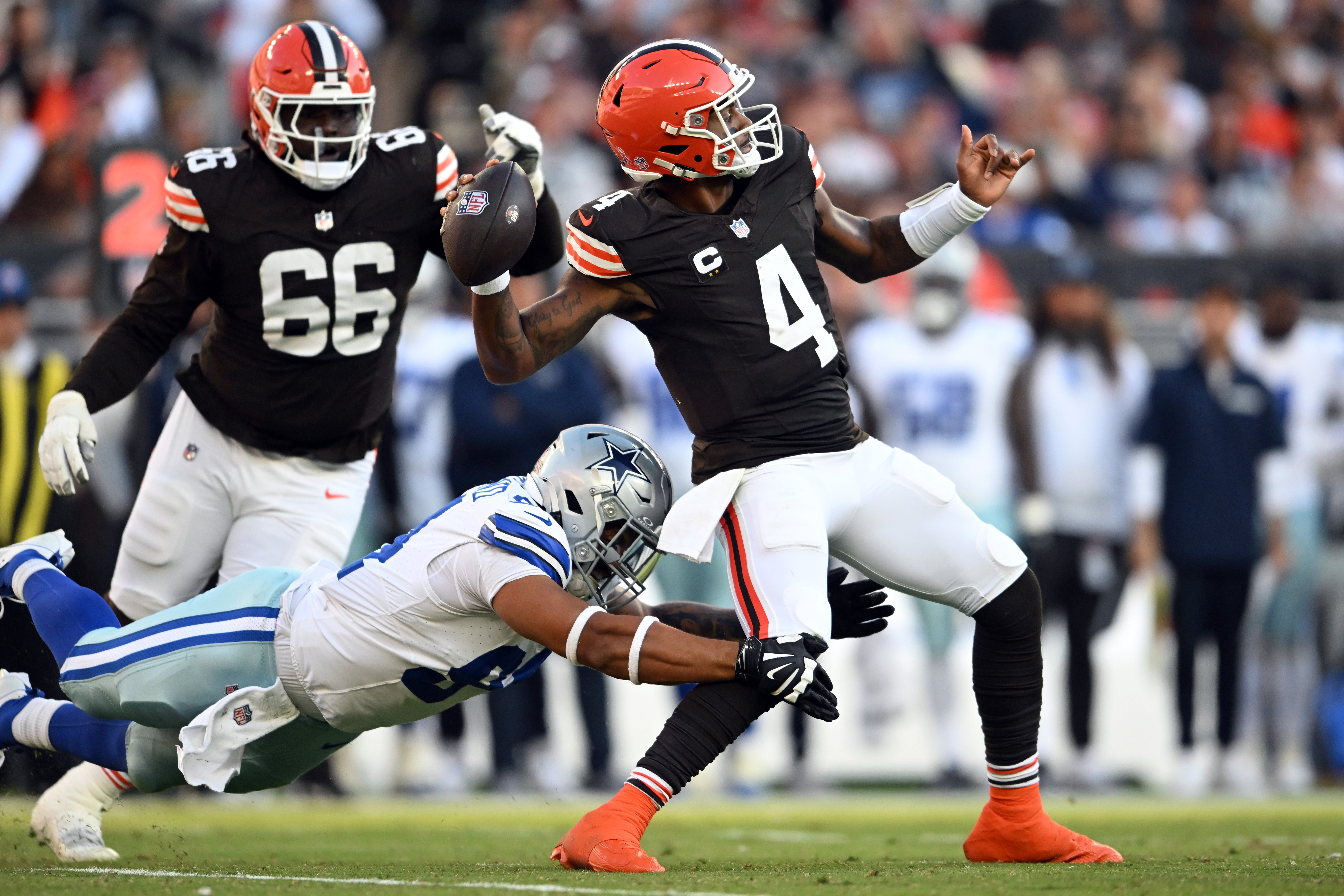 Kneeland pictured during a September 8, 2024, NFL game