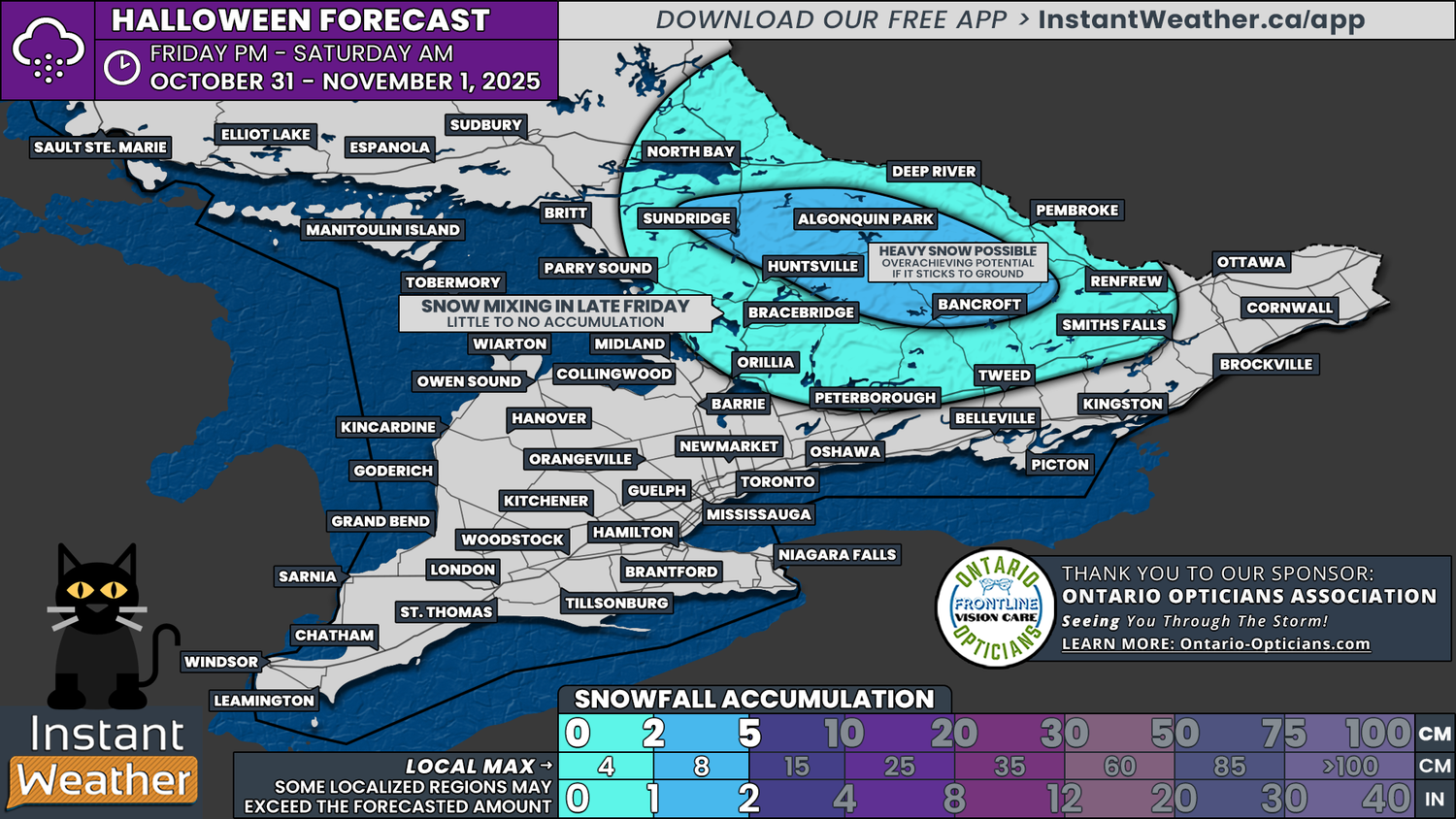 Frightful Flurries May Haunt Parts of Southern Ontario on Halloween Night