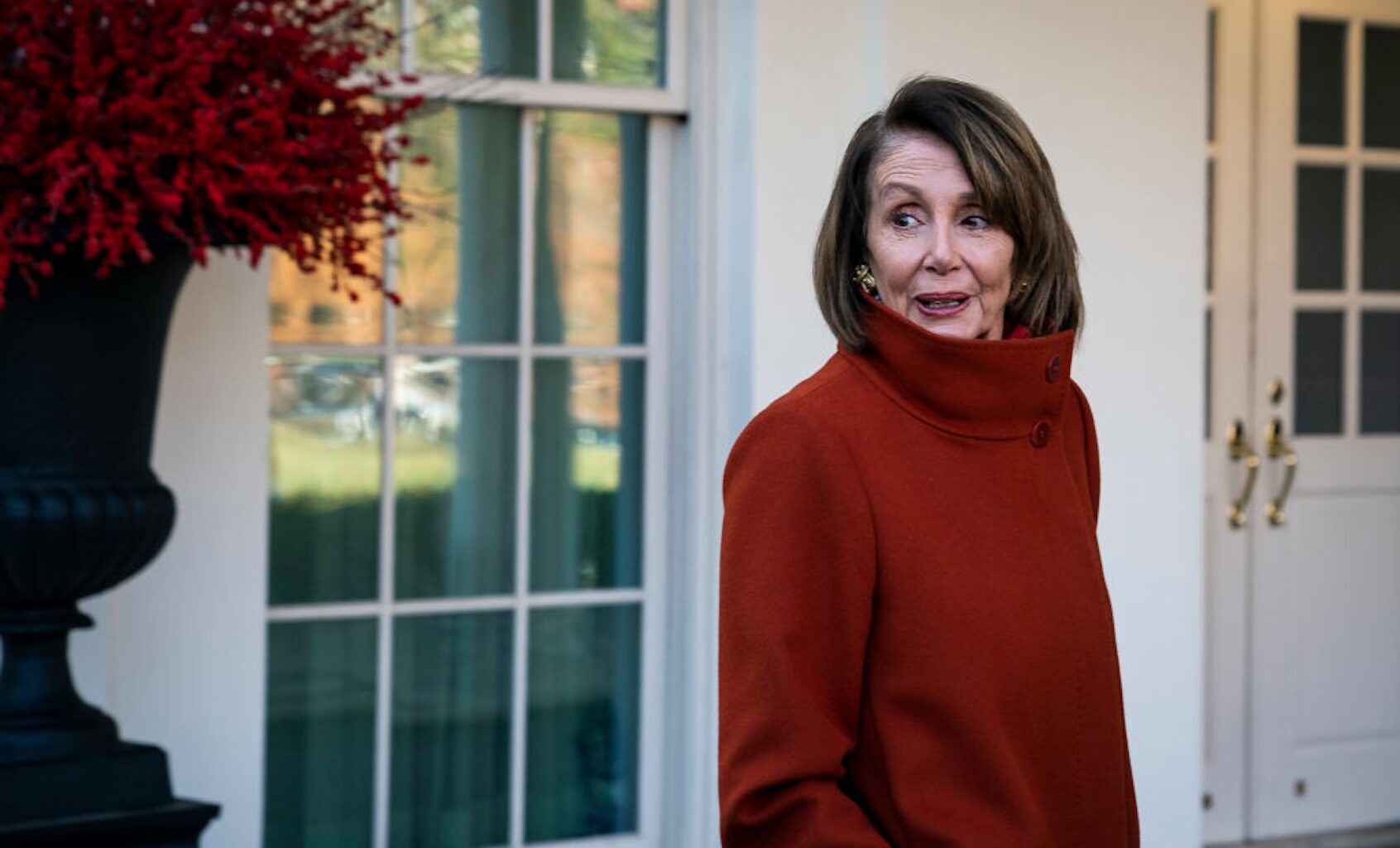 Then-House Minority Leader Nancy Pelosi, D-Calif., outside the White House on Dec. 11, 2018. (Jabin Botsford/The Washington Post via Getty Images)